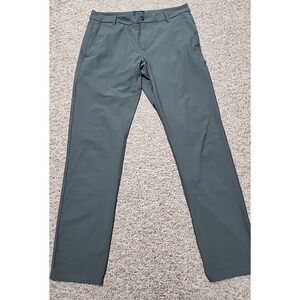 Taylrd Pants Men's 33x32 Standard Fit Gray Flat Front Golf Performance Stretch